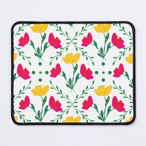 Item preview, White version of Vibrant spring pattern with tulips  designed and sold by studiodrchicken.