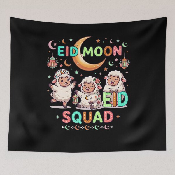 Item preview, Eid Moon Squad Cute Sheep Crescent Moon Stars Eid al Adha Aesthetic Design designed and sold by bilal sibgui.
