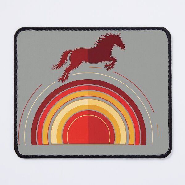 Item preview, Retro Rainbow Horse Jumping Vintage Equestrian Style designed and sold by ArtdesignsA.