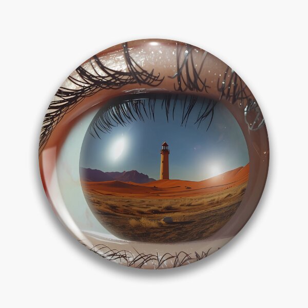 Item preview, The Visionary - Surreal Eye Reflecting Lighthouse in Desert Landscape designed and sold by UnRealS.