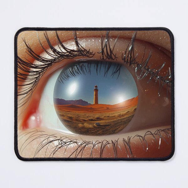 Item preview, The Visionary - Surreal Eye Reflecting Lighthouse in Desert Landscape designed and sold by UnRealS.