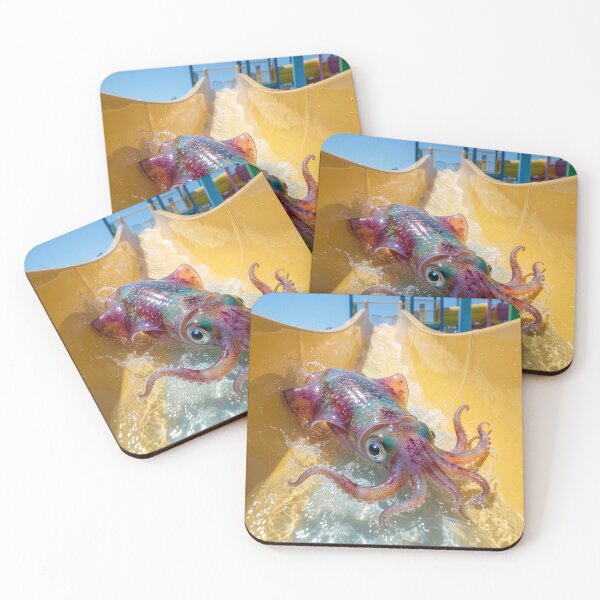 Item preview, Colorful Squid Has Fun at the Water Park designed and sold by Tridentulus.