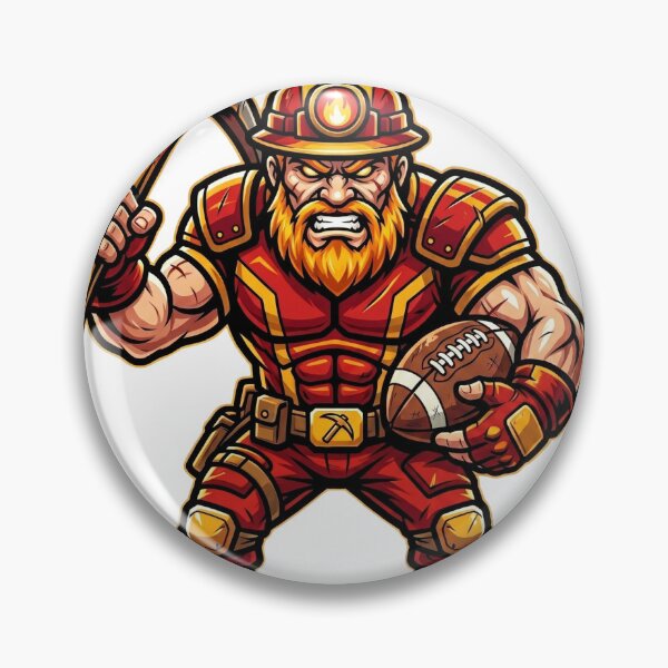 Item preview, Angry Bearded Miner Football Warrior Mascot | Steel designed and sold by Pandora´s Box.