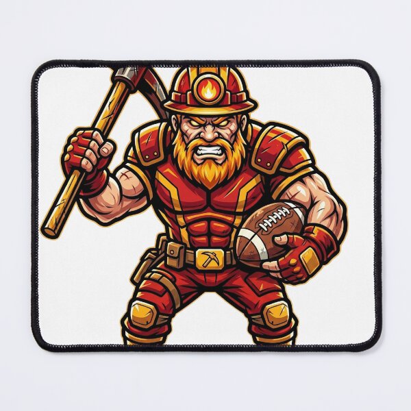 Item preview, Angry Bearded Miner Football Warrior Mascot | Steel designed and sold by Pandora´s Box.