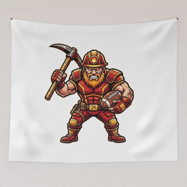 Item preview, Angry Bearded Miner Football Warrior Mascot | Steel designed and sold by Pandora´s Box.