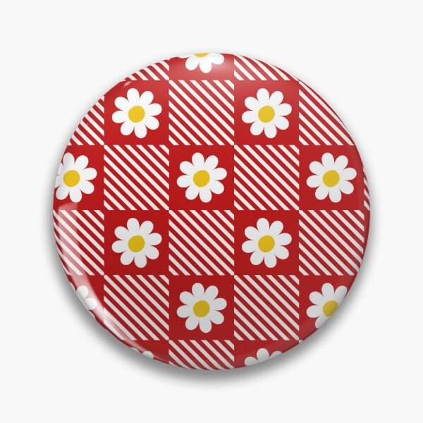 Item preview, Checkered red pattern with chamomile flowers designed and sold by CHERRY--SHOP.