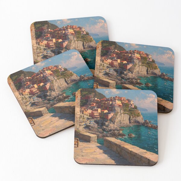 Item preview, Manarola Cinque Terre Italy Coastal Village Ligurian Sea Colorful Cliffside designed and sold by daila70.