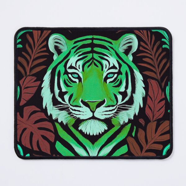 Item preview, Green Tiger Embroidery Style Floral Design designed and sold by BELLZINHO - ARTES.