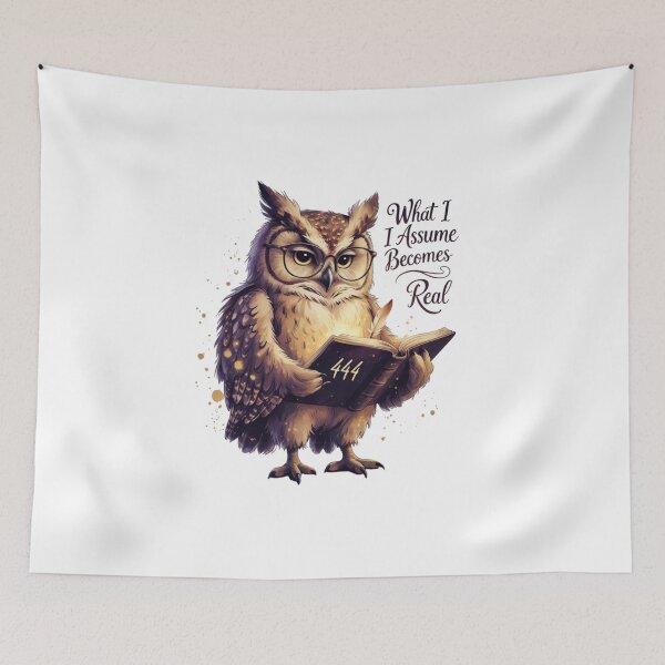 Item preview, What I Assume Becomes Real 444 Cute Owl Woodland Nursery Art designed and sold by AQUILAKREO.