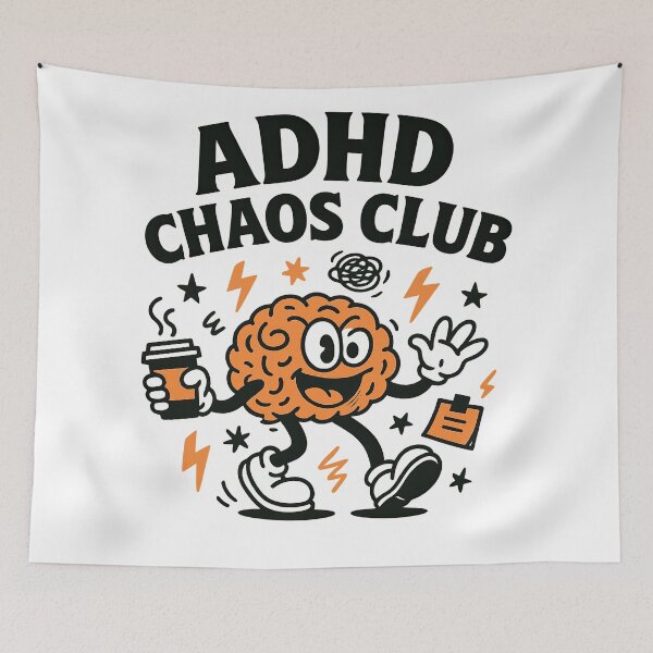 Item preview, ADHD Chaos Club Funny Relatable designed and sold by Retr0Tshirts.