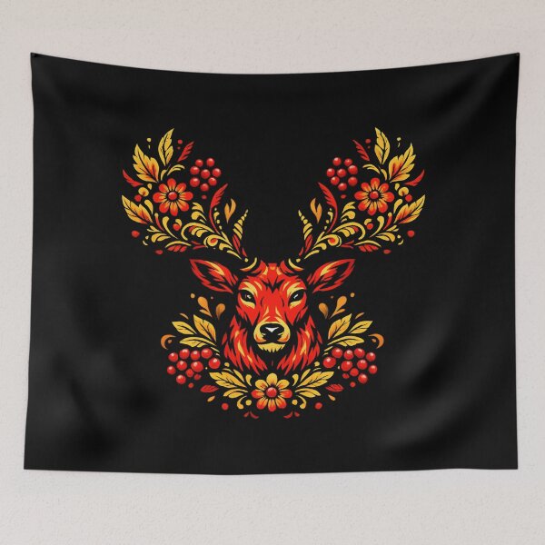 Item preview, Floral Deer Head – Vintage Nature Boho Wildlife designed and sold by SidTastic .