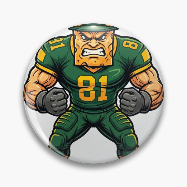 Item preview, Aggressive Cheese Head Football Player Mascot 81 designed and sold by Pandora´s Box.