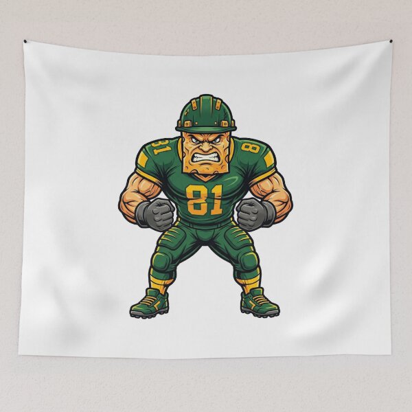 Item preview, Aggressive Cheese Head Football Player Mascot 81 designed and sold by Pandora´s Box.