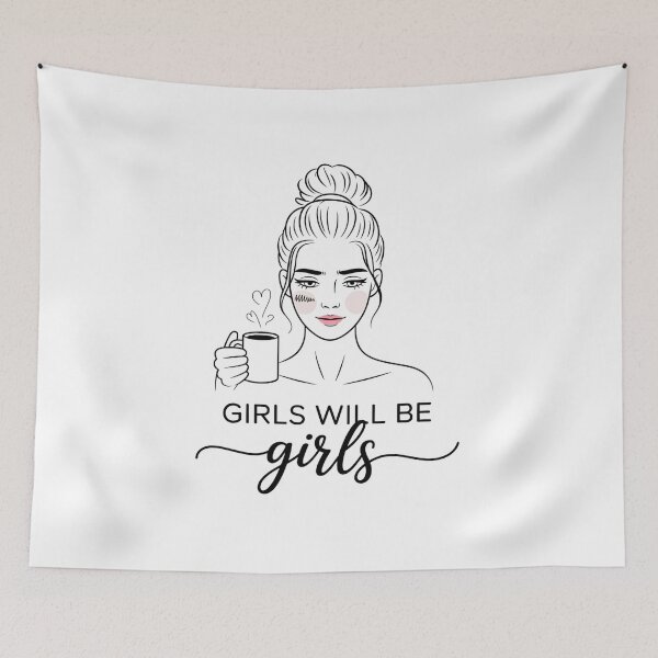 Item preview, Girls Will Be Girls – Messy Bun Coffee Aesthetic Funny Girl Design designed and sold by ArcticFoxStudio.