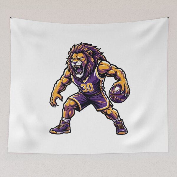 Item preview, Aggressive Basketball Lion Mascot Golden 30 designed and sold by Pandora´s Box.