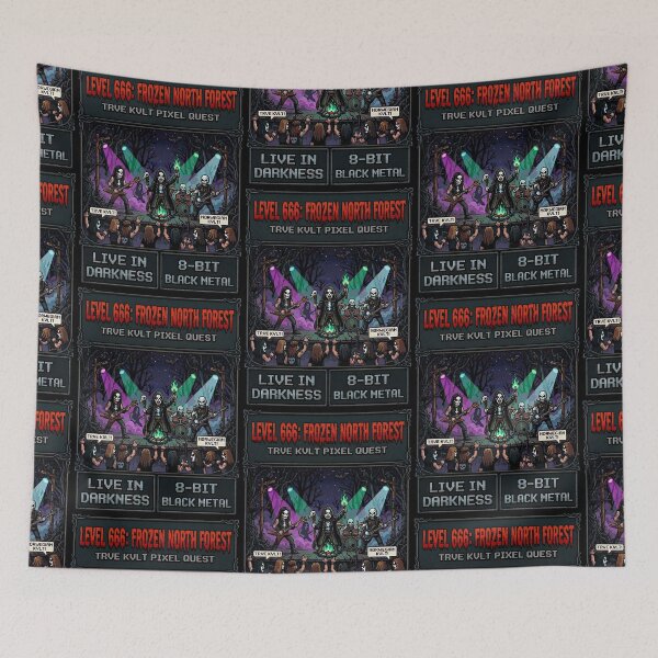 Item preview, Black metal band music pixel art designed and sold by MetalSatyrShop.