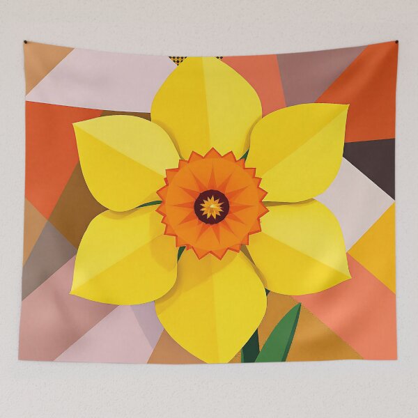 Item preview, Geometric Daffodil Flower Design designed and sold by roxysnextgenart.