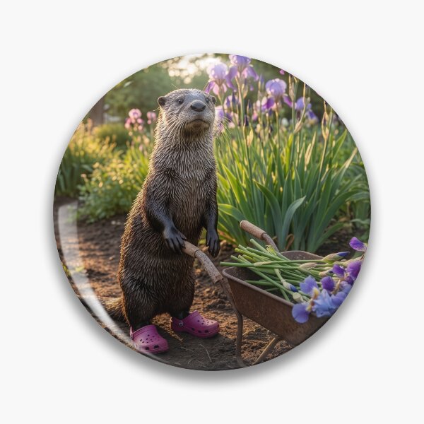 Item preview, Flower Gardening Otter Gathers Irises designed and sold by Tridentulus.