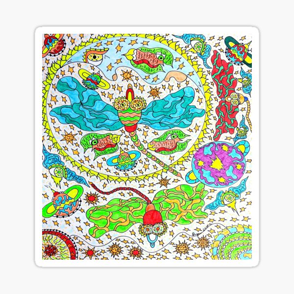 cosmic dragonflies Sticker