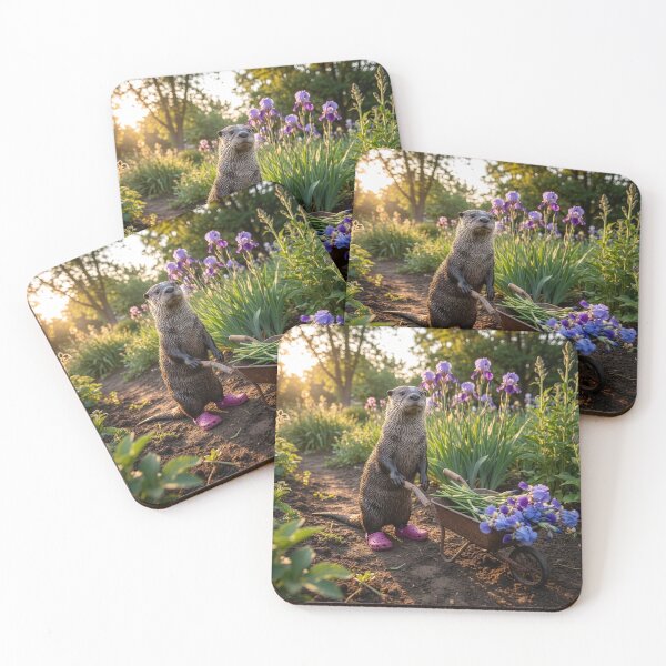 Item preview, Flower Gardening Otter Gathers Irises designed and sold by Tridentulus.