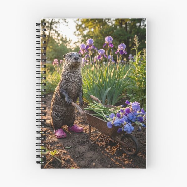 Item preview, Flower Gardening Otter Gathers Irises designed and sold by Tridentulus.
