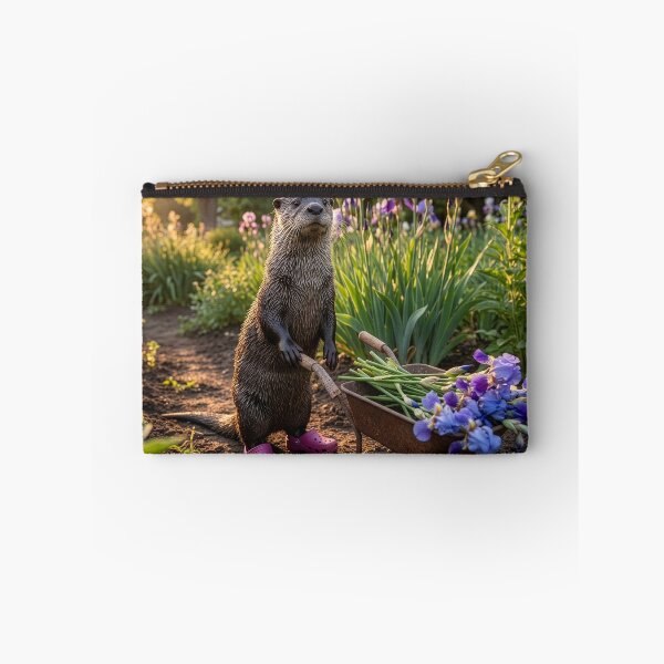 Item preview, Flower Gardening Otter Gathers Irises designed and sold by Tridentulus.