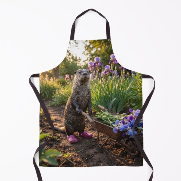 Item preview, Flower Gardening Otter Gathers Irises designed and sold by Tridentulus.