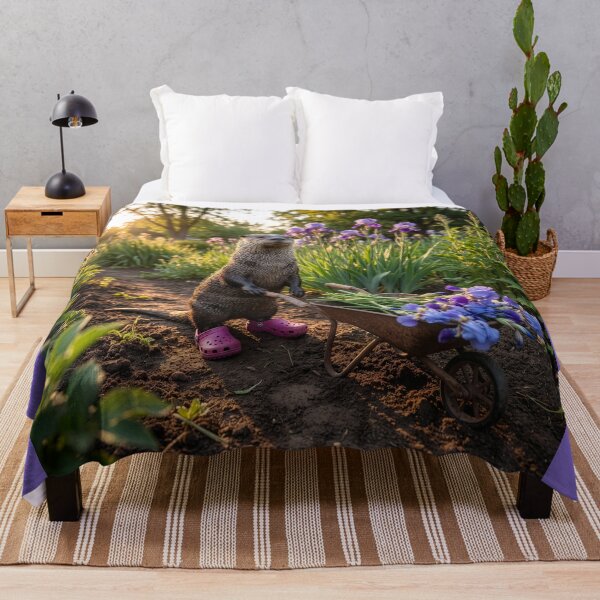 Item preview, Flower Gardening Otter Gathers Irises designed and sold by Tridentulus.