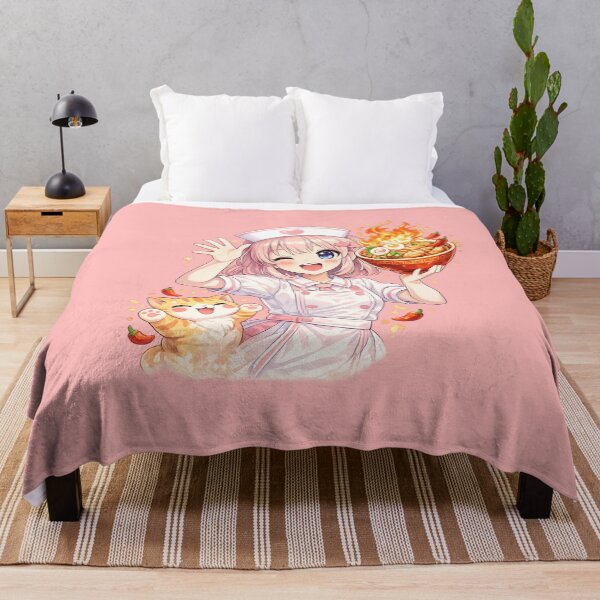 Item preview, Yummy Strong Anime Nurse Loves Spicy Ramen Cat Funny Motivational Cute Kawaii Nurse Gift designed and sold by Im-Ara.