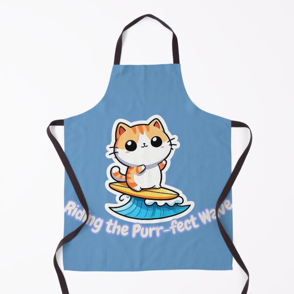 Item preview, Cute Surfing Cat - Catch the Wave Kawaii Sticker designed and sold by jo-e-basta.