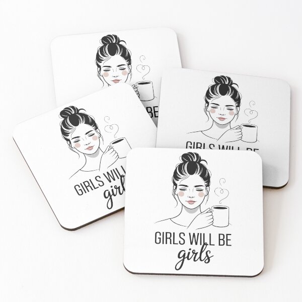 Item preview, Girls Will Be Girls – Messy Bun Coffee Aesthetic Funny Girl Design designed and sold by ArcticFoxStudio.