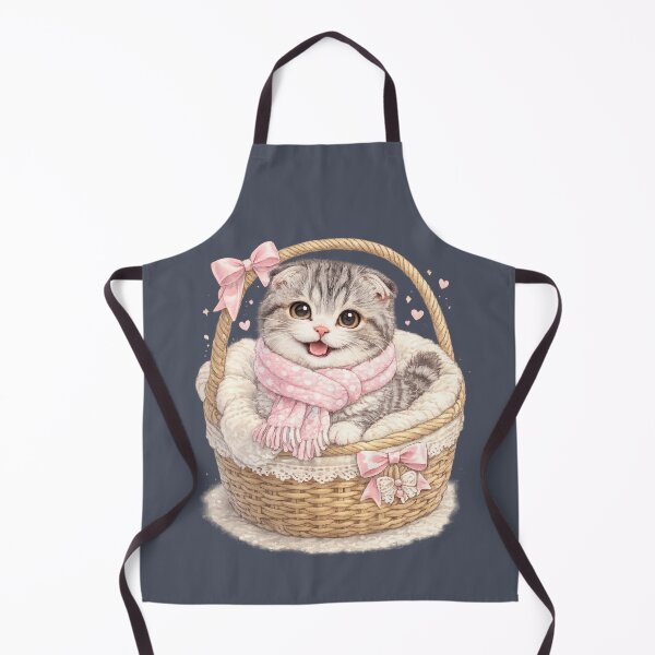 Item preview, Sweet Kawaii Scottish Fold Kitten in Basket designed and sold by NN2sister.