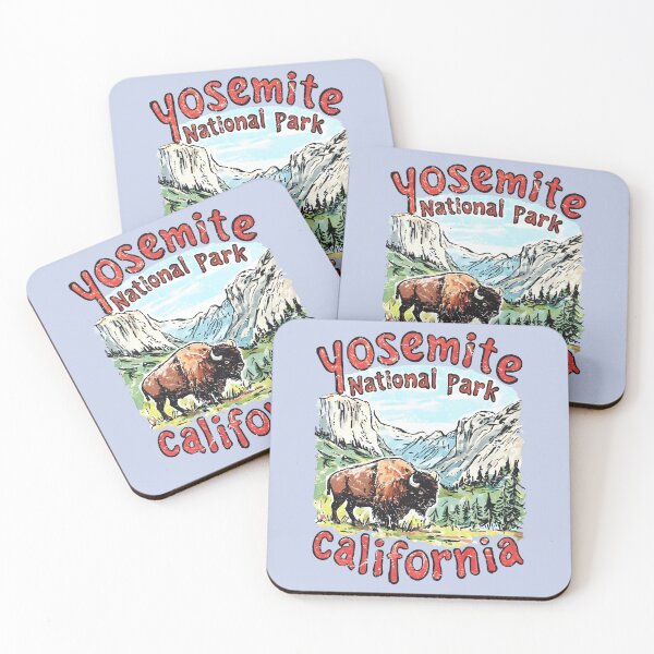 Item preview, Yosemite National Park California Retro Cute Landscape Bison designed and sold by HowToCanadian.