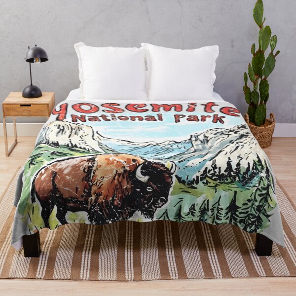 Item preview, Yosemite National Park California Retro Cute Landscape Bison designed and sold by HowToCanadian.