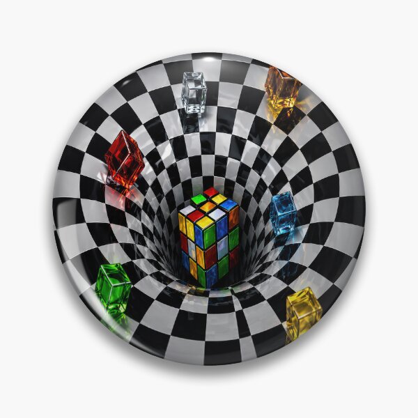 Item preview, Retro Puzzle Cube Optical Illusion Vortex Design designed and sold by artistwill.