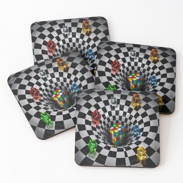 Item preview, Retro Puzzle Cube Optical Illusion Vortex Design designed and sold by artistwill.