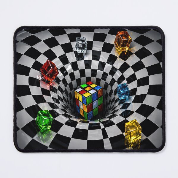 Item preview, Retro Puzzle Cube Optical Illusion Vortex Design designed and sold by artistwill.