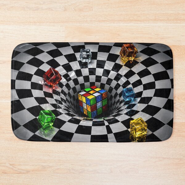 Item preview, Retro Puzzle Cube Optical Illusion Vortex Design designed and sold by artistwill.