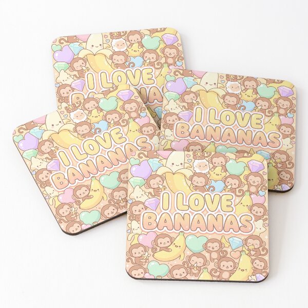 Item preview, I Love Bananas Kawaii Pattern designed and sold by Itsheartshop.