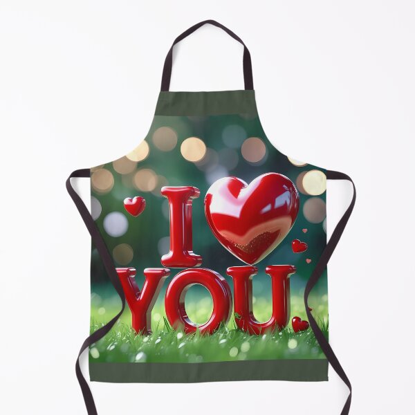 Item preview, Red Glossy 3D I Love You Text With Shiny Heart On Green Grass Background designed and sold by Dreamy Armine Art.