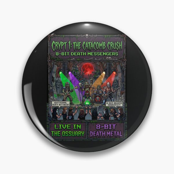 Item preview, Death metal band music pixel art designed and sold by MetalSatyrShop.