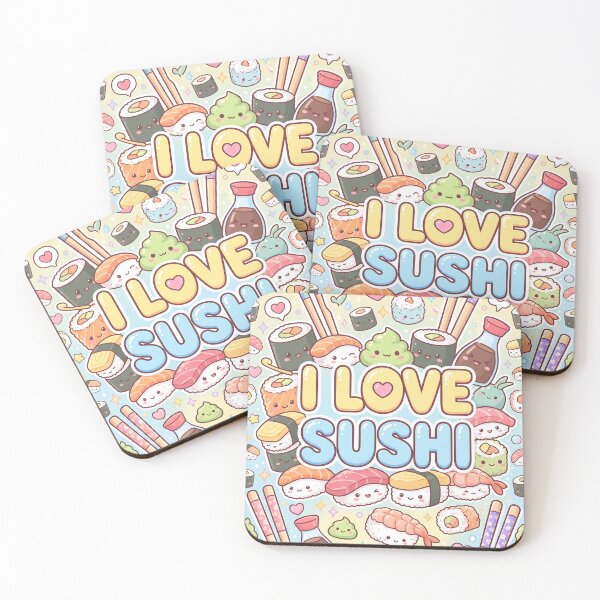 Item preview, I Love Sushi Kawaii Pattern designed and sold by Itsheartshop.