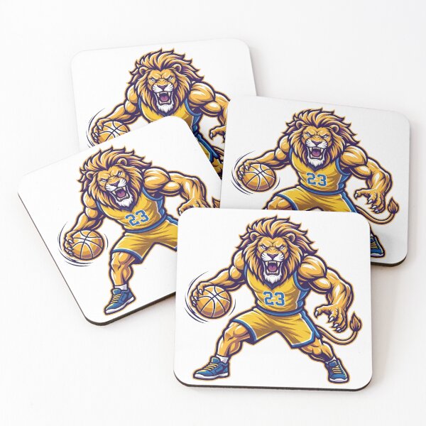 Item preview, Muscular Basketball Lion Mascot Yellow Jersey 23 designed and sold by Pandora´s Box.