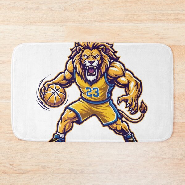Item preview, Muscular Basketball Lion Mascot Yellow Jersey 23 designed and sold by Pandora´s Box.