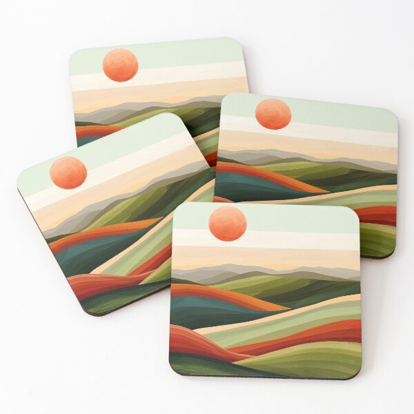 Item preview, Boho Mountain Landscape Sunset Vibrant Colorful Earthtones Abstract designed and sold by DEC02.