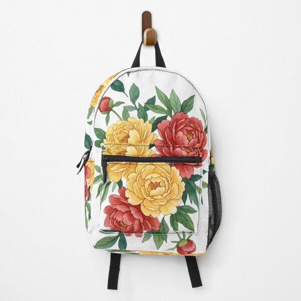 Item preview, Vibrant Watercolor Peony Bouquet – Hand-Painted Red and Yellow Summer Florals designed and sold by VibranPalette.