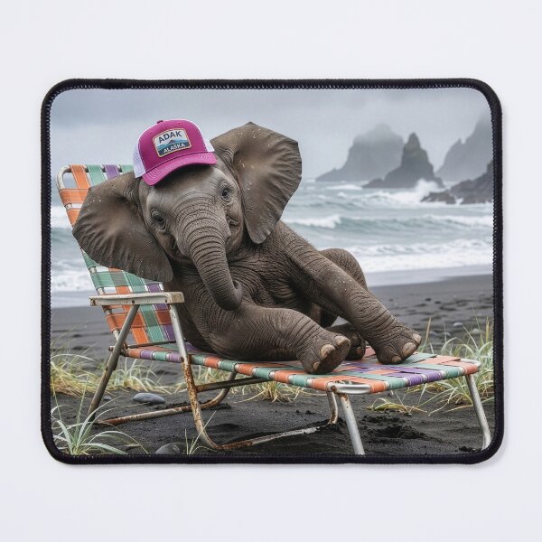 Item preview, Baby Elephant Luxuriates on Fine Lounge Chair designed and sold by Tridentulus.