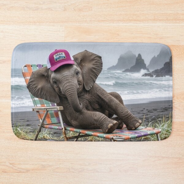 Item preview, Baby Elephant Luxuriates on Fine Lounge Chair designed and sold by Tridentulus.