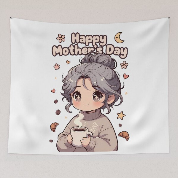 Item preview, Happy Mother's Day Kawaii Coffee Chibi designed and sold by ByteNomadShop.