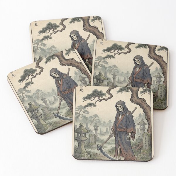 Item preview, Ukiyoe Grim Reaper Halloween Japanese Woodblock Art designed and sold by Vandy Fullam.
